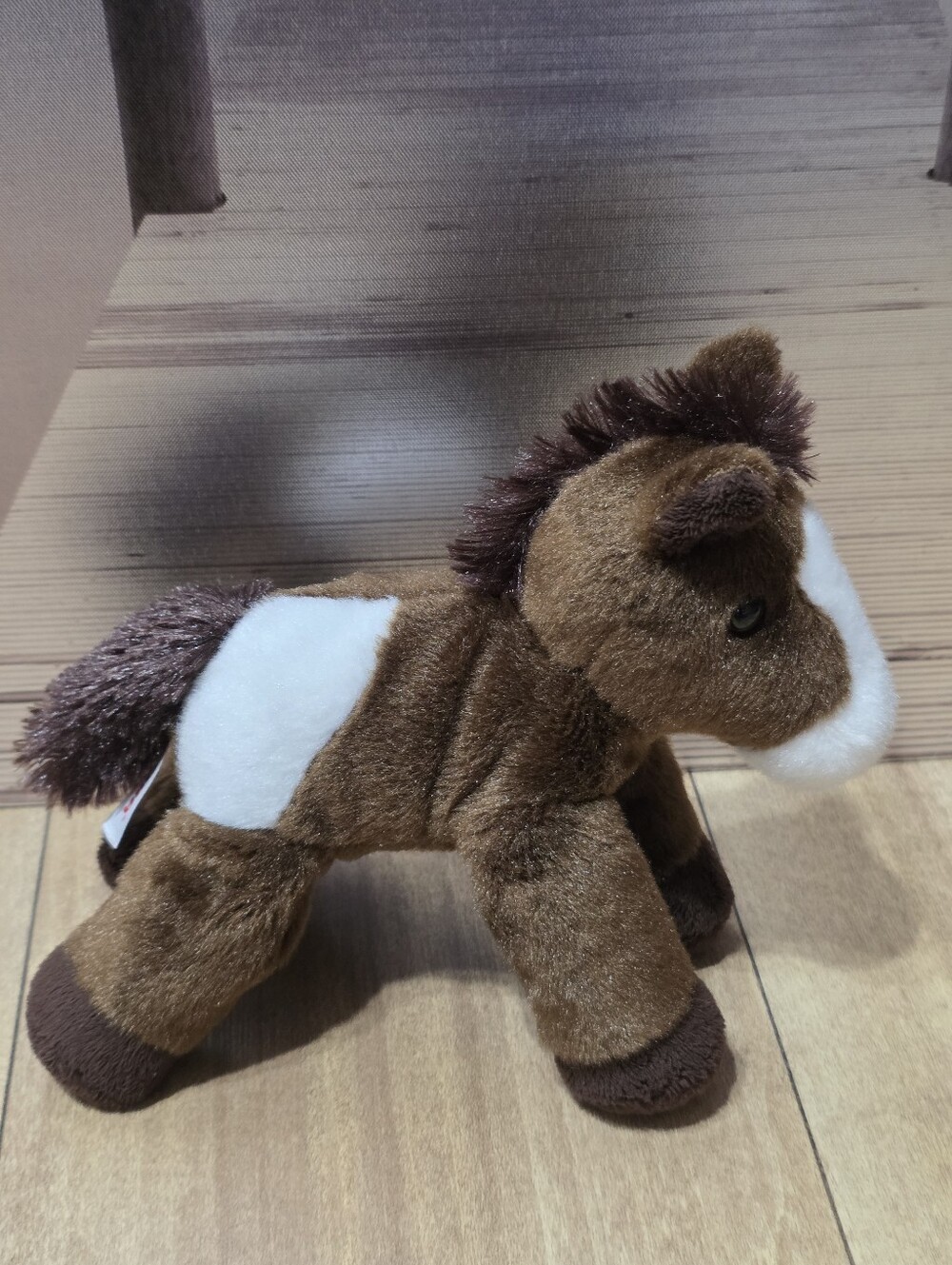 Aurora Floppy Dark Brown and White 7" Horse Plush